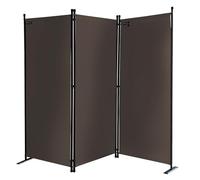 QUICK STAR Paravent 170 x 165 cm Séparateur de Tissu Jardin en 3 Parties Pliable Balcon Écran de confidentialité partition Brun-Gris