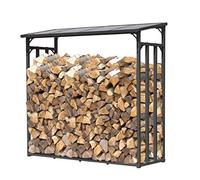 QUICK STAR Support de bois de chauffage 143x70x145cm grille de bois de chauffage cheminée poêle à bois étagère