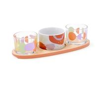 Quid Planche apéritive en bambou en verre porcelaine