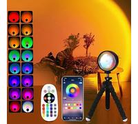 QUIGO Sunset Lamp Lampe Coucher de Soleil Veilleuse Led Chambre Neon Projecteur Lumiere Led Gaming Lampe de Chevet/Bureau Rgb Ambiance Decoration Chambre Fille Aesthetic Room Decor