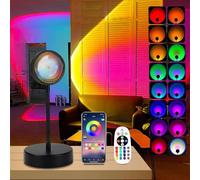QUIGO Sunset Lamp Lampe Coucher de Soleil Veilleuse Led Neon Projecteur Lumiere Gaming Lampe de Chevet/Bureau Rgb Ambiance Chambre Fille Aesthetic Room Decor Gifts