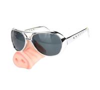 QUILSTM Accessoire de Lunettes Original en Forme de Nez de,Argent,15 x 7 cm | amusant pour les festivals, les séances photo, les événements festifs, les fêtes costumées, le cosplay, la décoration