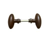 Quincadeco Bouton double ovale finition Rouille aluminium carré 6/7/8 mm | pack Européen s'adapte sur toutes les serrures 6/7/8 mm