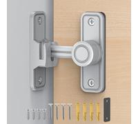 Quincaillerie de serrure de porte de grange coulissante, serrures à 90 degrés pour portes de grange, jardin, salle de bain, extérieur, garage, fenêtre (argent)