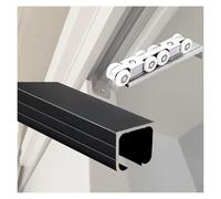 Quincaillerie pour porte coulissante, kit de rails de porte de poche robuste - Quincaillerie pour porte coulissante avec système de rail en aluminium durable pour portes simples/doubles - Solution de
