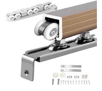 Quincaillerie Robuste pour Porte de Placard coulissante de 2,40 m (7,9 pi), mécanisme de Fermeture amortie, système de Rail en Aluminium pour Portes intérieures, Finition Laiton, Durable et