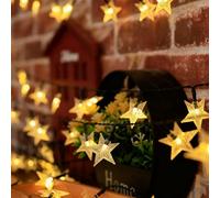 Quintrost Guirlande Lumineuse Étoile Solaire Extérieure, 6.5M 30 LED Guirlandes Lumineuses Étanche 8 Modes, Lumière Décoration pour Noël, Jardin, Cour, Fête, Mariage, Anniversaire, Blanc Chaud