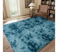 QUINZI Tapis à Poils Longs Modernes Moelleux Doux pour Chambre à Coucher, Salon, Chambre d'enfant, Tapis à Poils Longs antidérapants en Fourrure synthétique（Bleu，160x230）