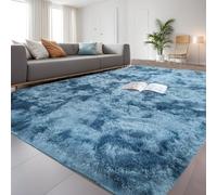 QUINZI Tapis à Poils Longs Modernes Moelleux Doux pour Chambre à Coucher, Salon, Chambre d'enfant, Tapis à Poils Longs antidérapants en Fourrure synthétique（Bleu，60x90cm）