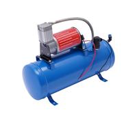 QUIOTUIR Compresseur à Air 6L 8Bar Compresseur d'Air Portable 12V Compresseur Électrique avec Manomètre et 3.8m Tuyau Compresseur d'Air Air Horn Kit de Trompettes