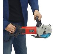 QUIOTUIR Rainureuse Beton 2700W Scie a Beton Electrique Coupe Murale Profondeur Reglable Beton Coupe Diamant Usage Chantier Mur Aspiration Poussiere Compatible Electricien Bricolage