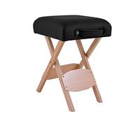 QUIRUMED Tabouret Pliant en Bois avec siège rembourré Noir