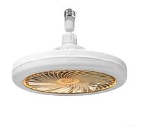 QuivyLivy Ampoule ventilateur à vis E27 avec télécommande, ventilateur de plafond LED pour chambre à coucher, salon, réglable et luminosité, fonctionnement silencieux (jaune)
