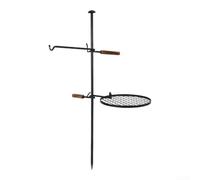 QuivyLivy Barbecue d'extérieur pour feu de camp 67 x 35 x 6,5 cm | Brasero rond en fer avec grille de cuisson pliable, construction en fer de qualité pour une résistance à la rouille