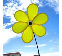 QuivyLivy Girouette lumineuse pour tente de camping, piquet de sol facile à installer, décoration de cour extérieure pour enfants, toupie de jardin en fibre de verre (jaune)