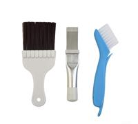 QuivyLivy Lot de 3 peignes à ailettes pour climatiseur en acier inoxydable avec brosses de nettoyage pour entretien CVC