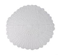 QuivyLivy Nappe de table vintage blanche ronde en dentelle faite à la main en coton motif floral gaufré pour salle à manger romantique bohème décoration d'intérieur