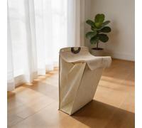 QuivyLivy Panier à linge pliable à fixation murale en lin, panier de rangement pour vêtements sales, grande capacité, résistant à l'humidité (beige, 58 x 41 x 15 cm)