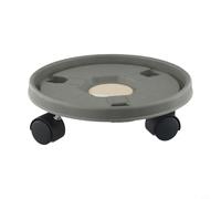 QuivyLivy Plateau roulant rond robuste avec roulettes de 260 mm pour grands pots, arbres, tonneaux - Base en résine robuste - Rotation à 360 degrés - Pour intérieur et extérieur - Gris