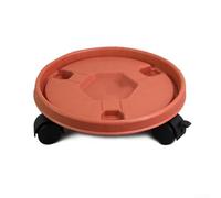 QuivyLivy Plateau roulant rond robuste avec roulettes de 260 mm pour grands pots, arbres, tonneaux - Base en résine robuste - Rotation à 360 degrés - Pour intérieur et extérieur - Pour jardin - Rouge