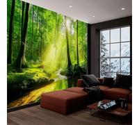 Quixora Papier peint photo intissé Forêt verte pour Chambre D'enfant | papier peint pour Enfants, décoration murale, papier peint sur mesure Résistant aux UV , 350 x 254 cm