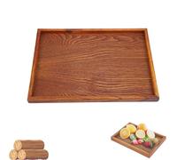 Qukaim Plateau en Bois, Plateau Rectangulaire pour Snacks et Rangement Alimentaire, Design Léger et Durable, 35 x 24 cm, pour Usage Domestique et Hospitality