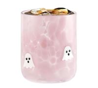 Qukoielly Verres à jus avec icônes d'Halloween, mignonnes citrouilles, chauve-souris, tasses à café en verre, 530 ml, idéales pour les fêtes saisonnières, Halloween, décoration de fête