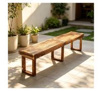 Qulamrdk Banc en Bois Pliant 180 Cm Jardin Massif Brut | Stable Montage Facile Interieur pour Pique Nique Barbecue Mariage Anniversaire Banc Robuste 900 Lbs