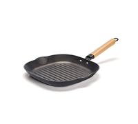 Qulinart by Brandt, Poêle en Fonte Ultra légère avec Couche Anti-adhésive en nid d’Abeille, Poele gril en fonte, 28 cm, noir, Tous Feux dont Induction, Sans PFOA, chauffe de manière homogène