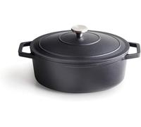 Qulinart Cocotte Ovale, Couvercle en Fonte avec Bouton en Acier Inoxydable - 30cm