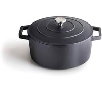 Qulinart Cocotte Ronde, Couvercle en Fonte avec Bouton en Acier Inoxydable - 28cm