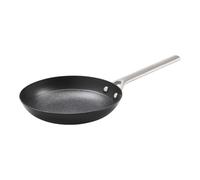 Qulinart Poêle en fonte émaillée structure nid d'abeille, manche en acier inox, ultra anti-adhésif et légère, anti-rayures sans PFOA - tous feux dont induction, passe au lave-vaisselle - Noir, Ø20 cm