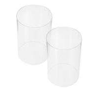 QUMIIRITY Lot de 2 cylindres en verre sans fond - 10 x 15 cm de diamètre - Photophore en verre transparent - Pour bougies chauffe-plat