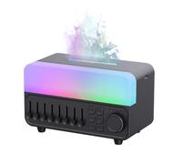 QUMOX Humidificateur à bruit A14 avec lumière flamme, haut-parleur Bluetooth et réservoir de 150 ml - Humidificateur à brume avec lumière RGB respirante, minuterie 5 heures, luminosité réglable, noir