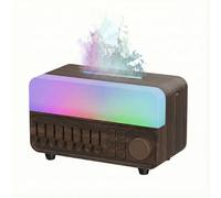 QUMOX Humidificateur à bruit blanc A14 avec lumière flamme, haut-parleur Bluetooth et réservoir de 150 ml - Humidificateur à brume avec lumière RGB respirante, minuterie 5 heures, luminosité réglable