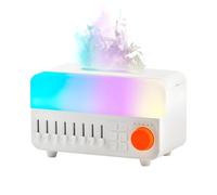 QUMOX Humidificateur à bruit blanc A14 avec lumière flamme, haut-parleur Bluetooth et réservoir de 150 ml - Humidificateur à brume avec lumière RGB respirante, minuterie 5 heures, luminosité,blanc