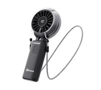 QUMOX Ventilateur Brumisateur Portable , Rechargeable USB Pliable avec Affichage Numérique de Batterie, 3 Vitesses
