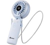 QUMOX Ventilateur Brumisateur Portable - Rechargeable USB - Pliable - 3 Vitesses - Affichage Batterie - Bleu Bleu