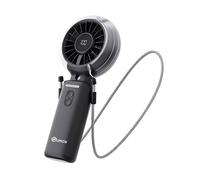 QUMOX Ventilateur Brumisateur Portable , Rechargeable USB Pliable avec Affichage Numérique de Batterie, 3 Vitesses