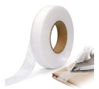 Qunbead Bande Thermocollante 64 m x 20 mm, Ruban d'Ourlet Sans Couture pour Tissus, Pantalons, Rideaux et Vêtements, Ruban Adhésif à Repasser pour Couture, Retouche Textile et Assemblage de Tissu