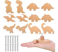 Qunclay Lot de 12 boutons d'armoire en bois en forme d’animaux marins et de la forêt, boutons décoratifs de commode en bois avec vis, poignée de tiroir de chambre d'enfant pour la décoration,