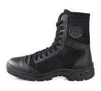 QUNLON Hommes Bottes Militaires Noires Rangers Militaire Homme Bottes Moto Homme Bottes de Combat avec Zip Latéral Botte Airsoft Tactiques en Plein Air