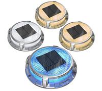 Quntis 4Pcs Lampe Solaire Extérieure Etanche IP68 Balise Solaire Sol