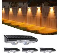 Quntis Applique Murale Exterieur Solaire Lot de 4, IP44 Étanche Applique Solaire Exterieur avec 11 Modes, Blanc Chaud & Blanc Froid & Multicolore, Outdoor Solar Light pour Jardin, Murale, Terrasse