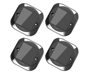 Quntis Lot de 4 Lampe Solaire Exterieur Blanc Froid 6500K, IP65 Étanche | Éclairage Bidirectionnel, Auto ON/OFF, Sans Fil, Installation Facile, pour Jardin Patio Garage Marche Escalier