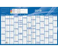 Quo Vadis - 1 Calendrier De Banque Bleu 67,5 x 43 cm - Janv. à Déc. 2019