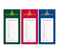QUO VADIS - 1 Plaque Calendrier Mensuel Long Skytos - Janvier 2027 à Décembre 2027 - Format 16 x 33,3 cm - 3 coloris disponibles