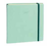 Quo Vadis - Agenda - 2026 - Exécutif Prestige - Semainier Planning - Multilingue - Silk - Vert clair - 13 mois de décembre à décembre - 16x16 cm - Papier Clairefontaine ivoire - Fabrication française