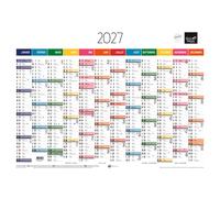 Quo Vadis Calendrier mural annuel 12 mois - Verso carte routière Europe - 55 x 40,5 cm - 2027