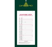 Quo Vadis Calendrier mural bloc mensuel - 20 x 41,5 cm - Vert - 2027